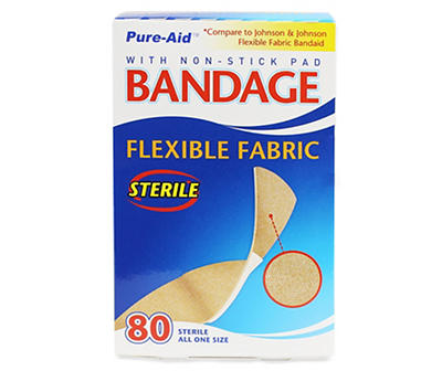 Flexible Fabric Bandages, 80-Count