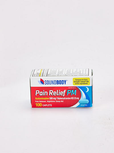 Extra Strength Pain Reliever PM, 25 mg, 100 Caplets