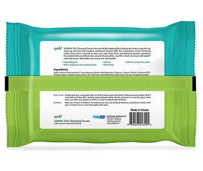 Green Tea Cleansing Tissues, 30-Count