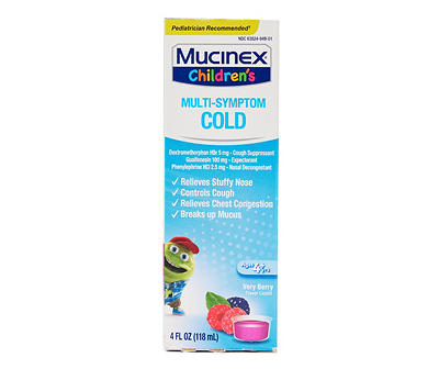 Mucinex Children's Multi-Symptom Cold Liquid, Very Berry, 4 Ounce