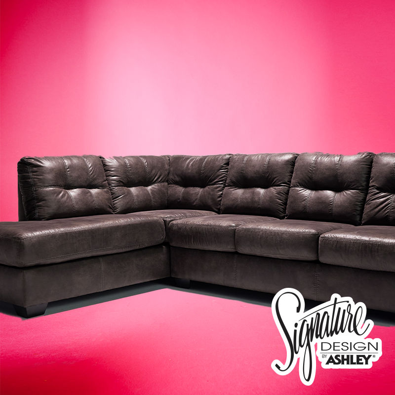 Dark Brown Leather Sectional, Signature Design By Ashley