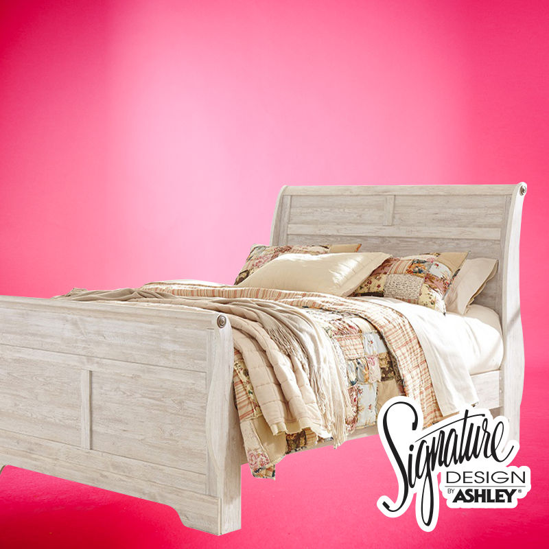 Wooden gray bed frame, Signature Design By Ashley