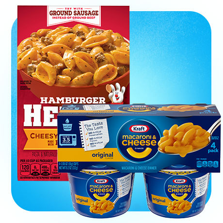 Hamburger Helper, Kraft Macaroni and Cheese Lunch-sized Cups