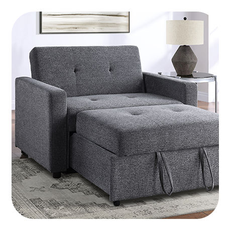 Comfy deep lounging chair that converts into a Sleeper and Murphy Bed.