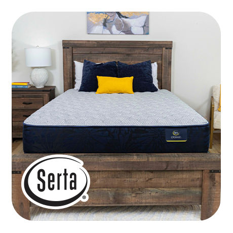 Luxury Serta Mattress on a Sturdy Wooden Bed Frame.