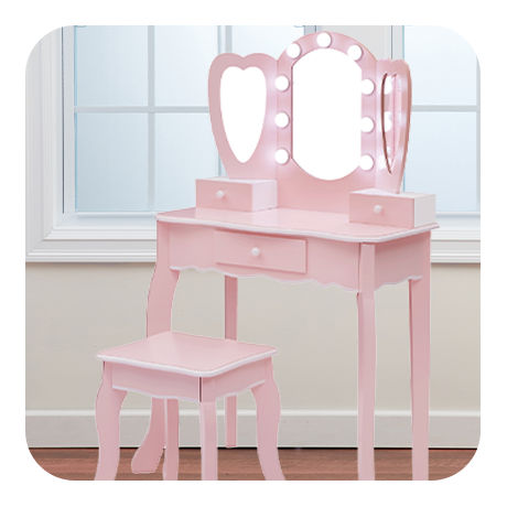 Pink and Playful Kids Dress-up Table