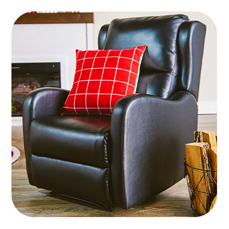 Sleek Black Leather Recliner