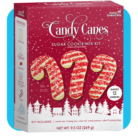 Candy Cane-shaped Sugar Cookie Baking Mix