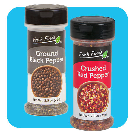 Fresh Finds Ground Black Pepper and Crushed Red Pepper