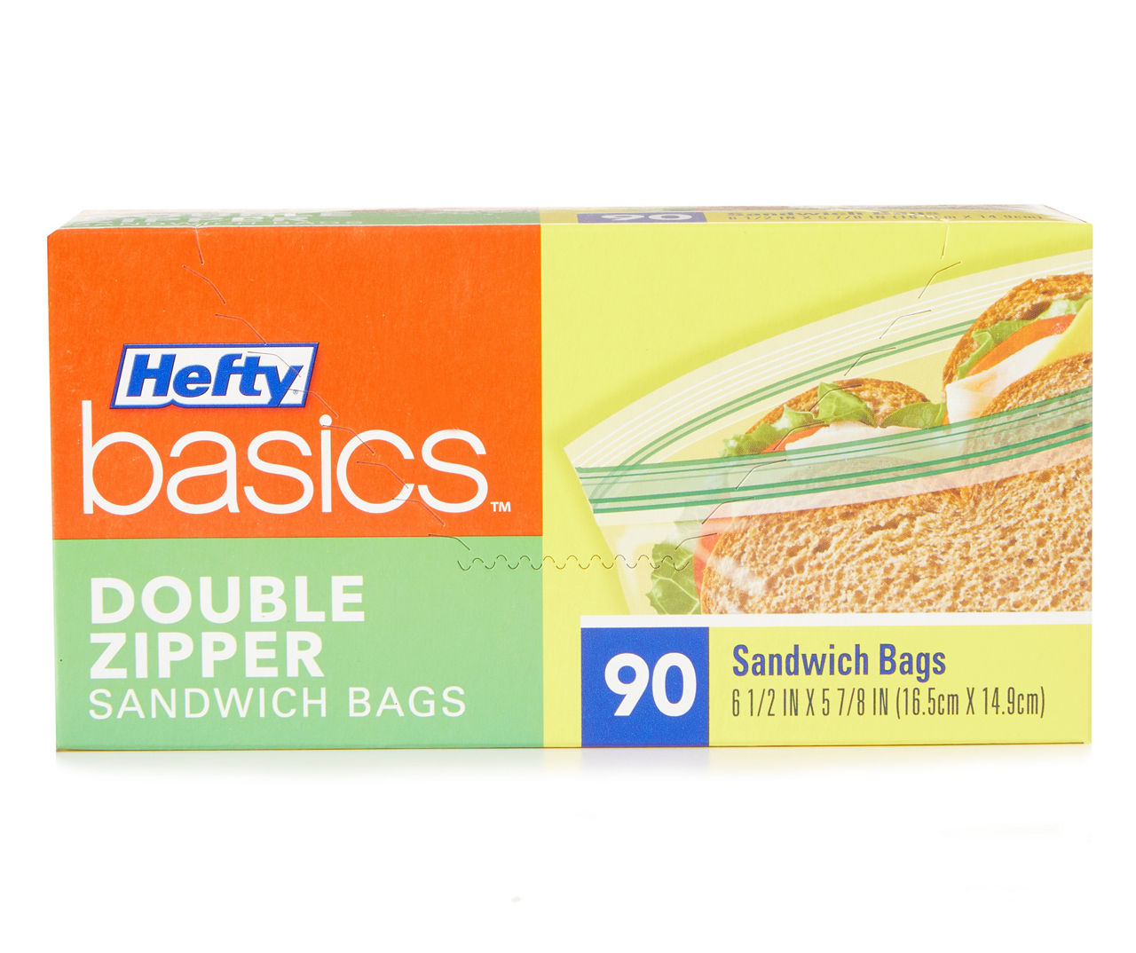 Double Zipper Sandwich Bags, 90-Count