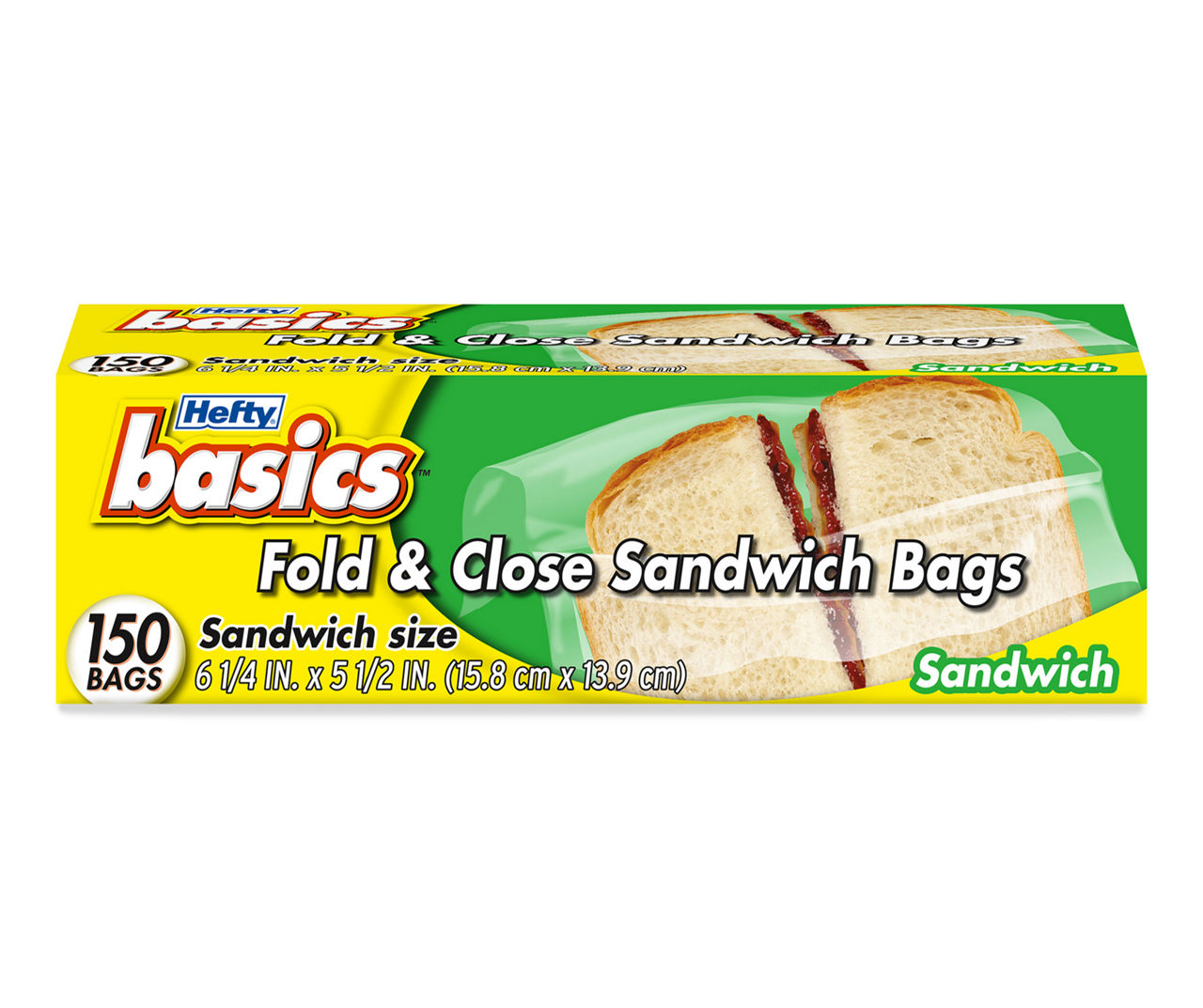 Hefty Baggies Sandwich & Storage Bags with Twist Ties 150 ct Box, Pantry
