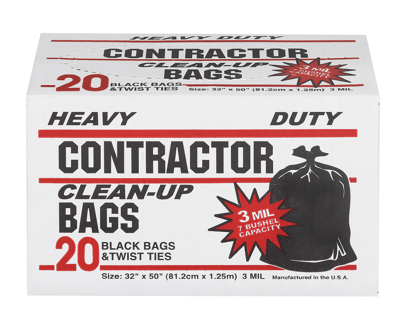 Primrose 7 Bu. Contractor Black Trash Bag (20-Count)