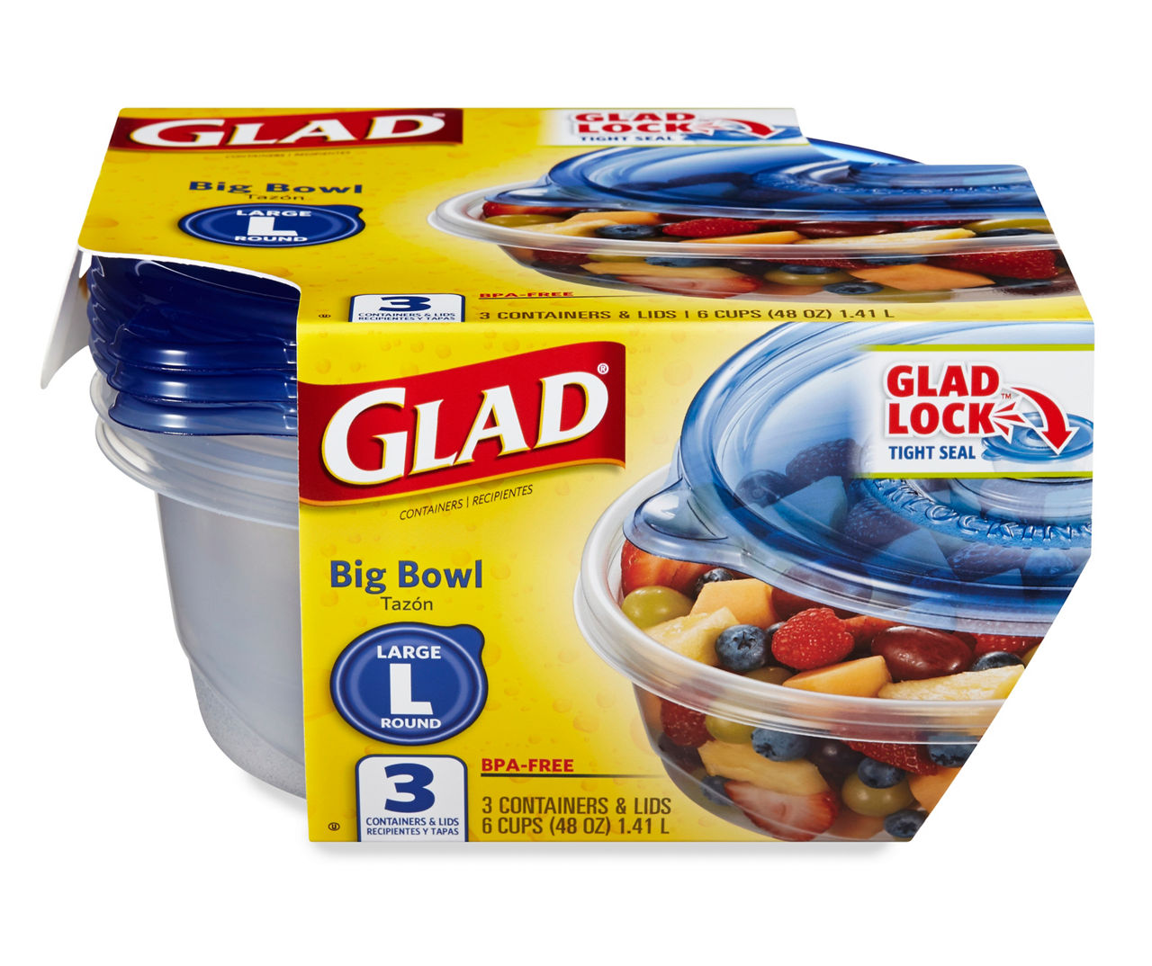 Glad Containers Big Bowl, 3 Ct -  Online Kosher Grocery  Shopping and Delivery Service