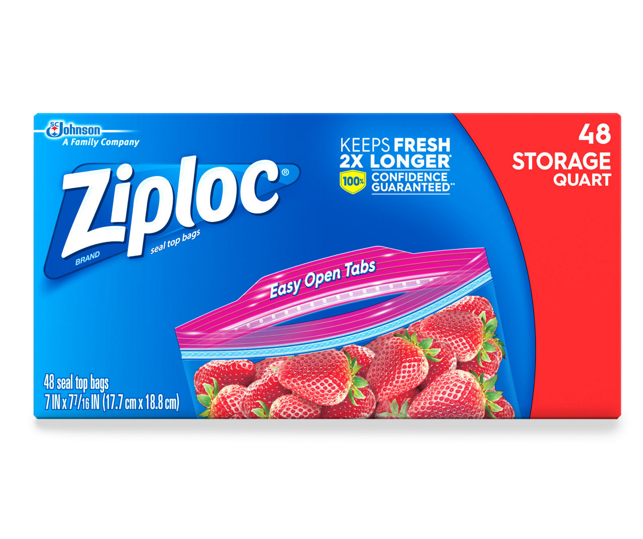 Ziploc Quart Storage Bag, 48-Count