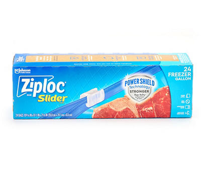 Ziploc Brand Slider Freezer Gallon Bags, Zipper Storage Bags, 24 Count