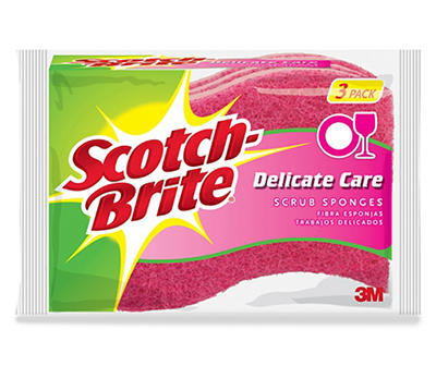 Delicate Care Scrub Sponge, 3-Pack
