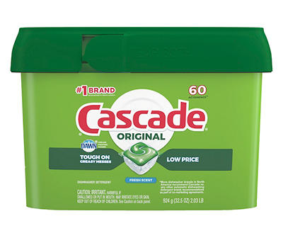 Cascade Original ActionPacs Dishwasher Detergent, Fresh Scent, 60 Count