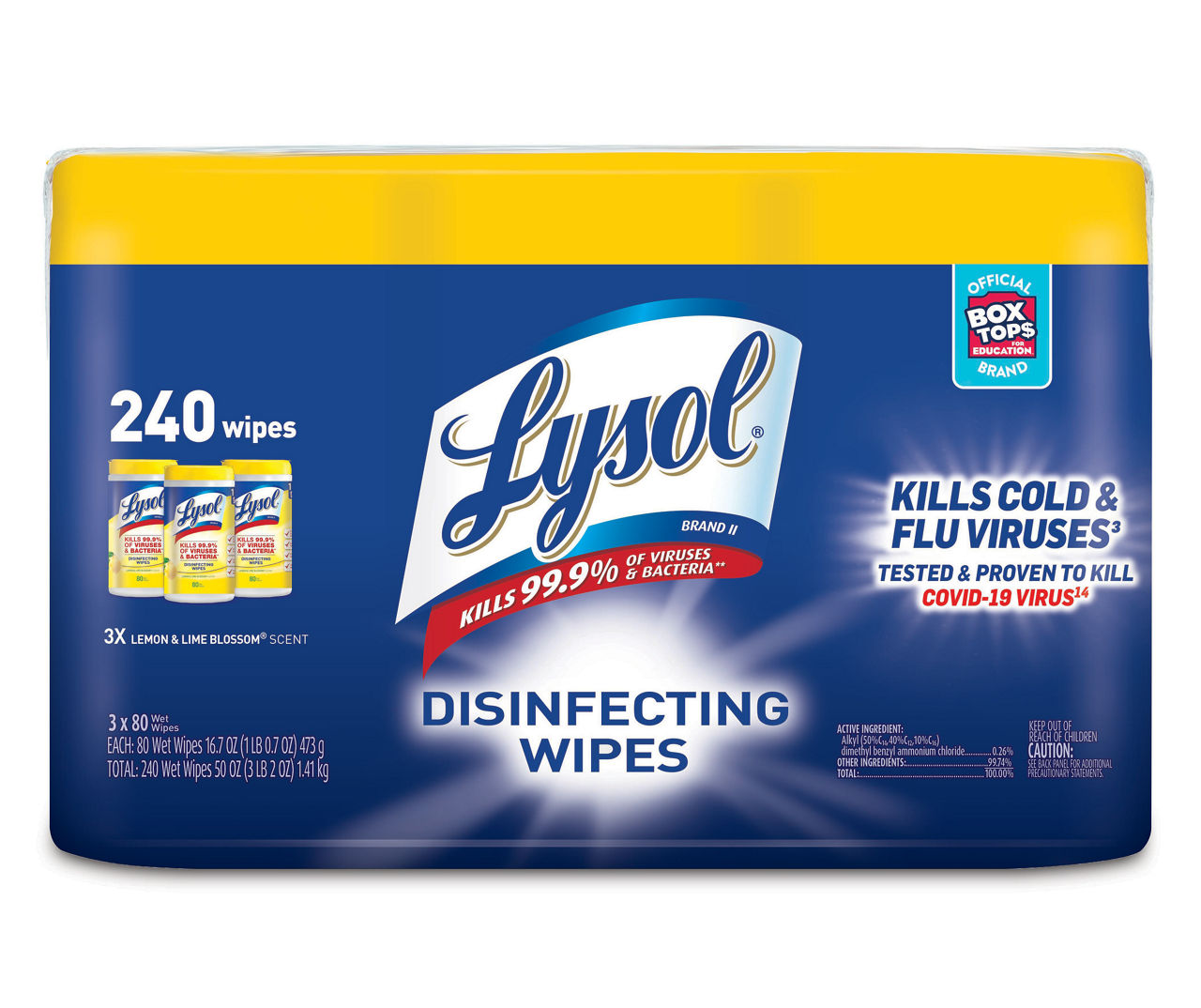 Lysol Lemon & Lime Blossom 3Pack Disinfecting Wipes, 80Count Big Lots