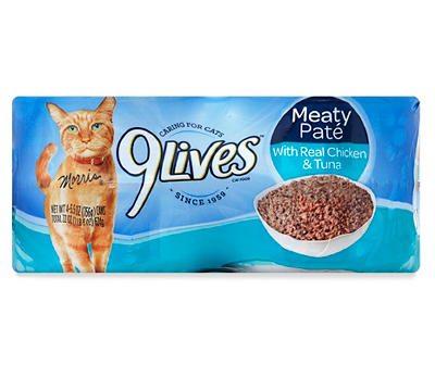 Chicken and Tuna Meaty Paté Cat Food, 4-Pack, (22 Oz.)  