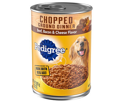Pedigree Chopped Ground Dinner Beef, Bacon & Cheese Flavor Dog Food 22 oz. Can