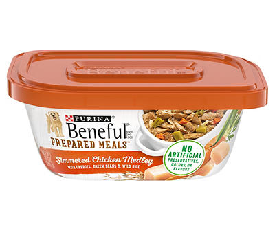 Purina Beneful High Protein Wet Dog Food With Gravy, Prepared Meals Simmered Chicken Medley - 10 oz. Tub