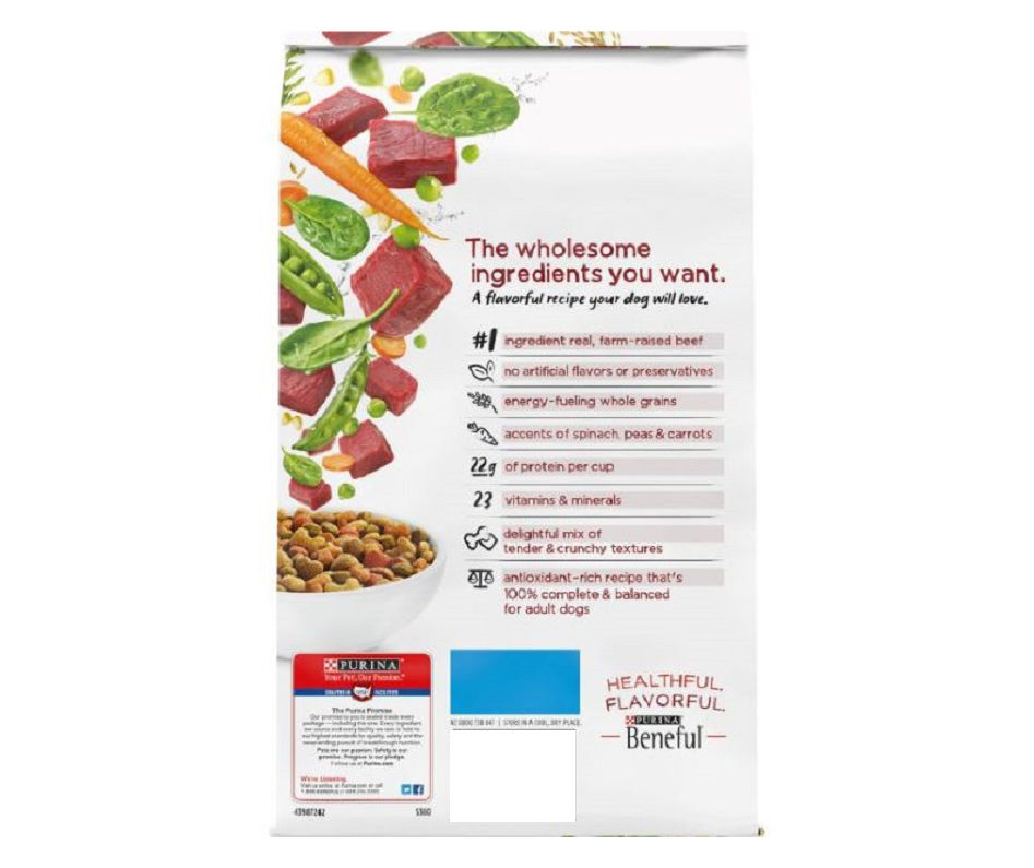 Beneful dog food outlet ingredients label