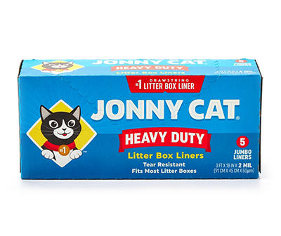 Heavy Duty Jumbo Drawstring Litter Box Liners, 5-Count