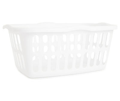White Rectangular 1.5 Bushel Laundry Basket
