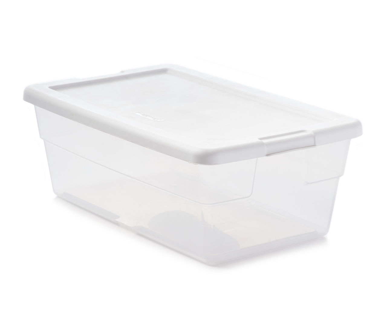 Sterilite 6 Qt Storage Box, Stackable Bin with Lid, Plastic Container to  Organize Shoes and Crafts on Closet Shelves, Clear with White Lid, 12-pack