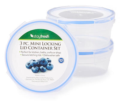 Mini Locking Lid Containers, 3-Piece Set