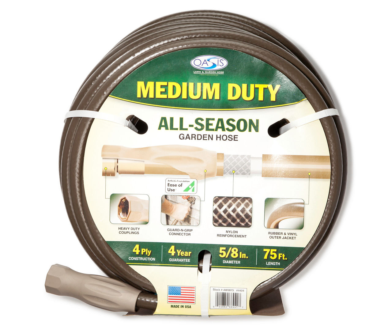 Oasis Medium Duty AllSeason Garden Hose, (75') Big Lots