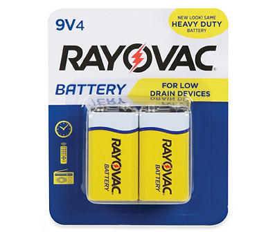 Zinc Carbon "9-Volt" Batteries, 4 Count 