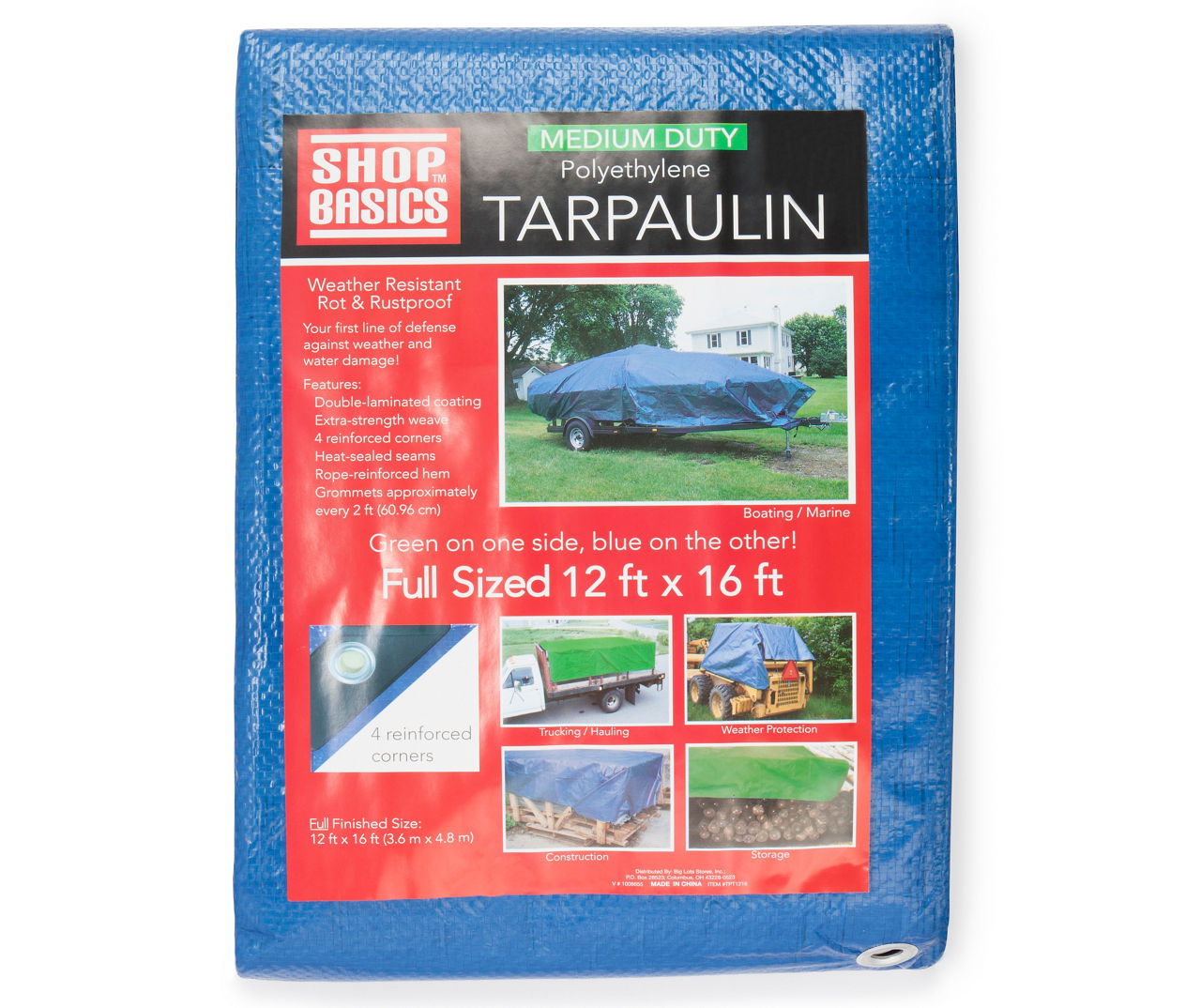 Shop Basics MediumDuty Polyethylene 12' x 16' Tarp Big Lots