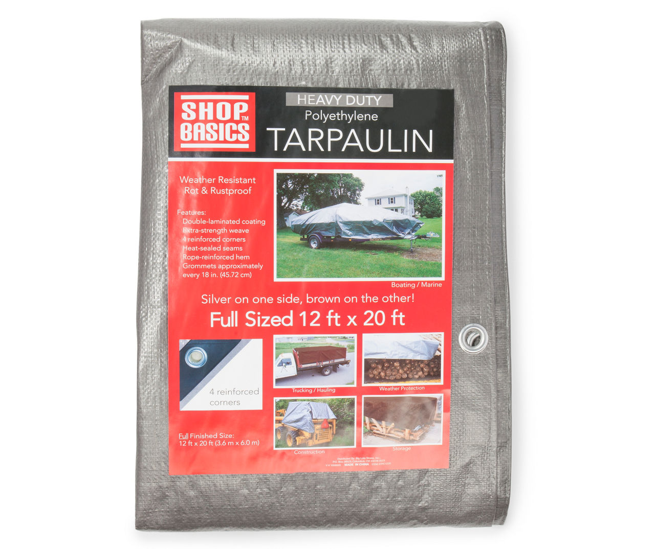 Shop Basics HeavyDuty Polyethylene 12' x 20' Tarp Big Lots