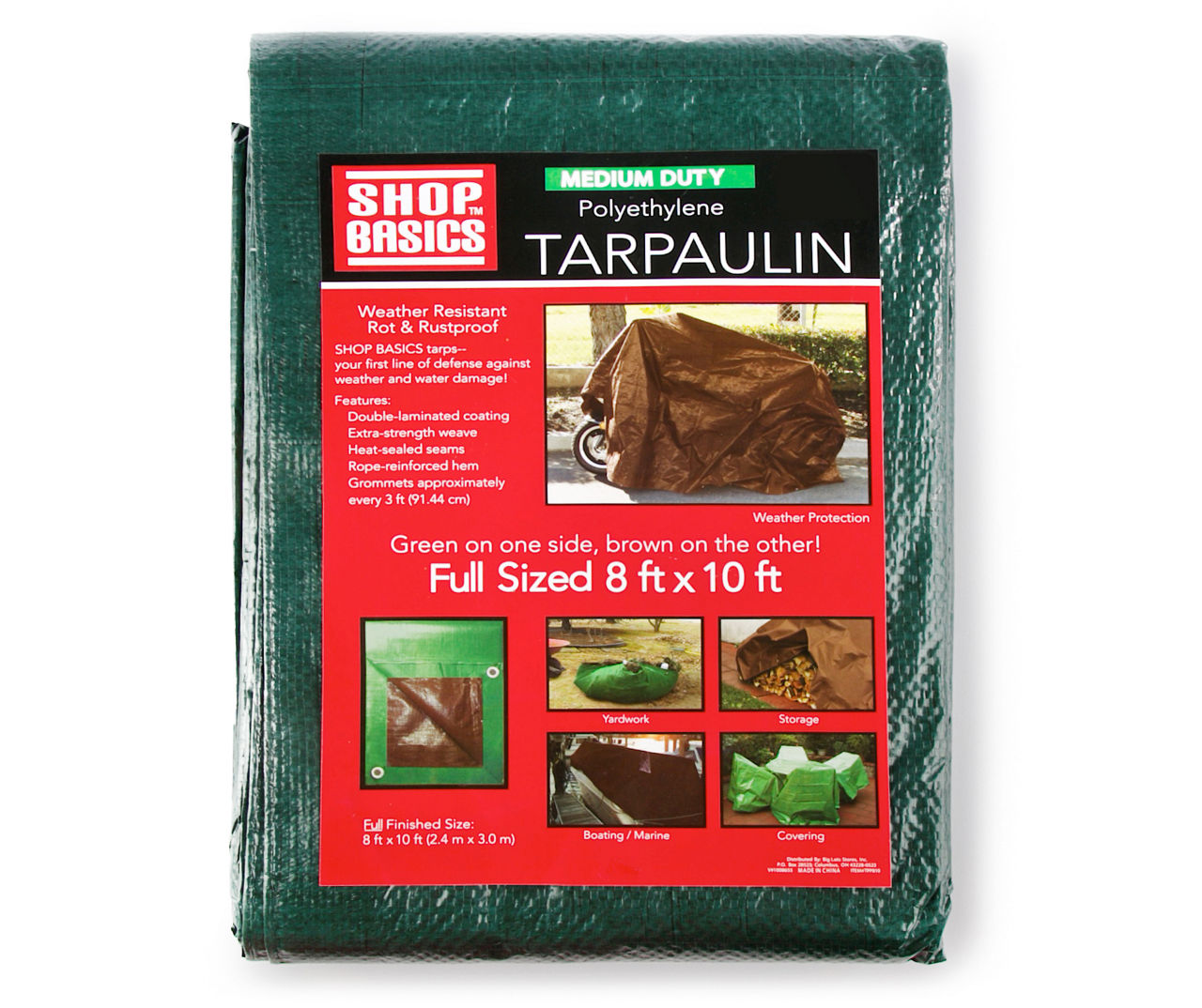 Shop Basics Green & Brown MediumDuty Polyethylene 8' x 10' Tarp Big Lots