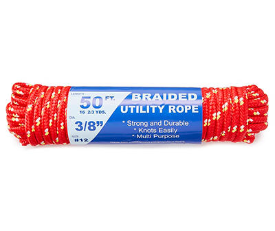 Red Braided Utility Rope, (50')