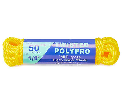 Yellow Twisted Poly Rope, (50')