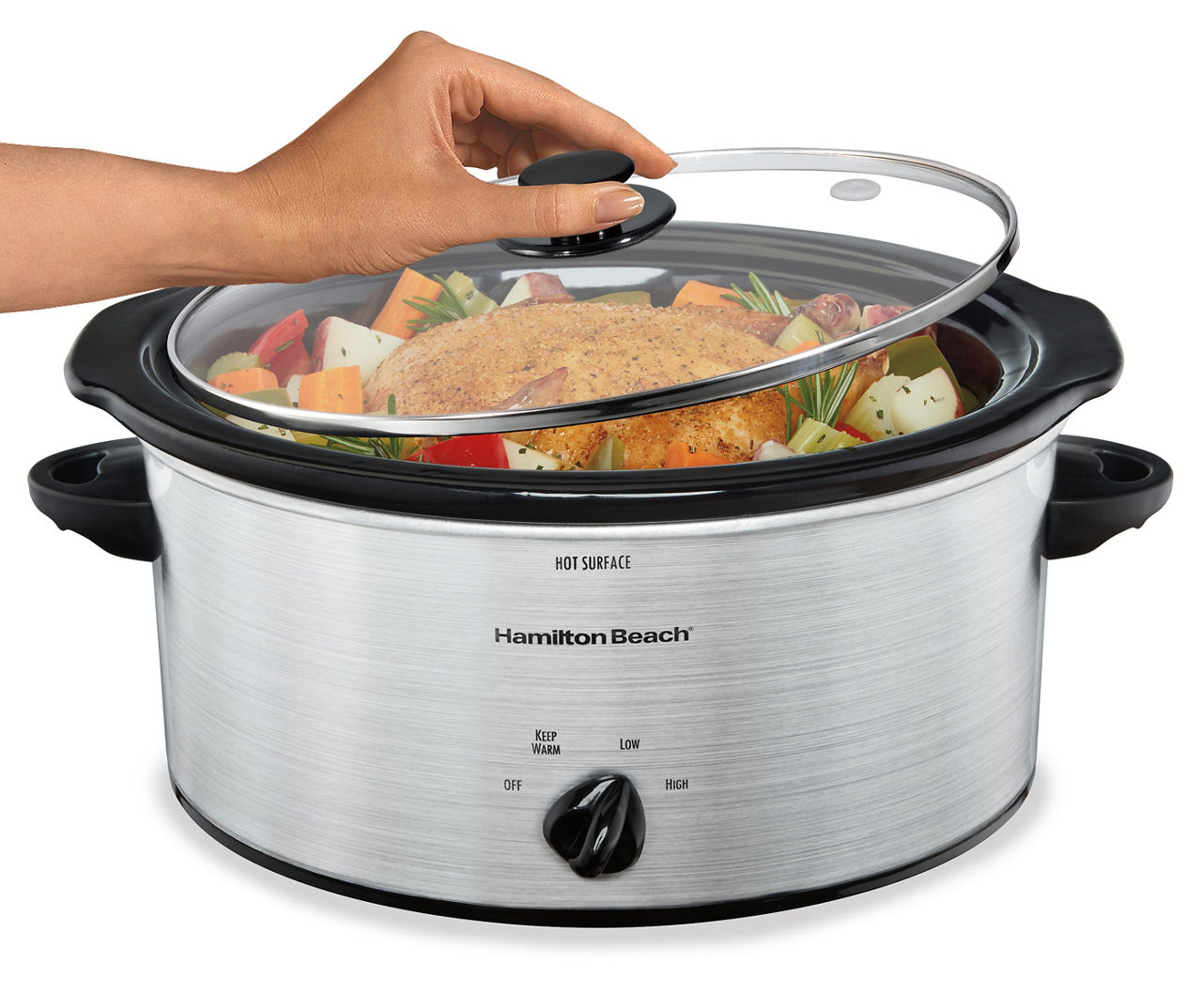 Hamilton Beach 8 Qt. Black Slow Cooker with Temperature Settings