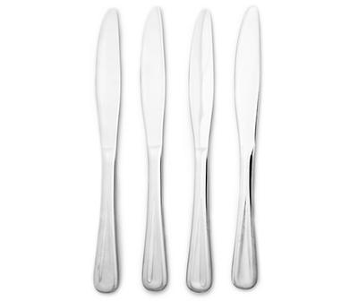 Stainless Silver 4-Piece Dinner Knife Set