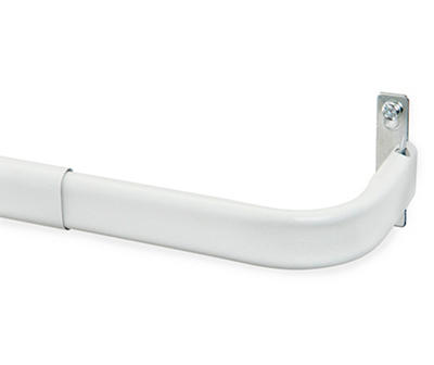 White Curved Curtain Rod, (28" - 48")