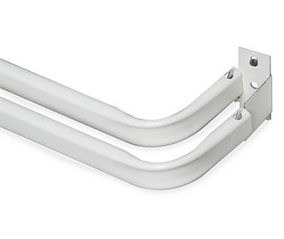 White Double Curtain Rod, (28
