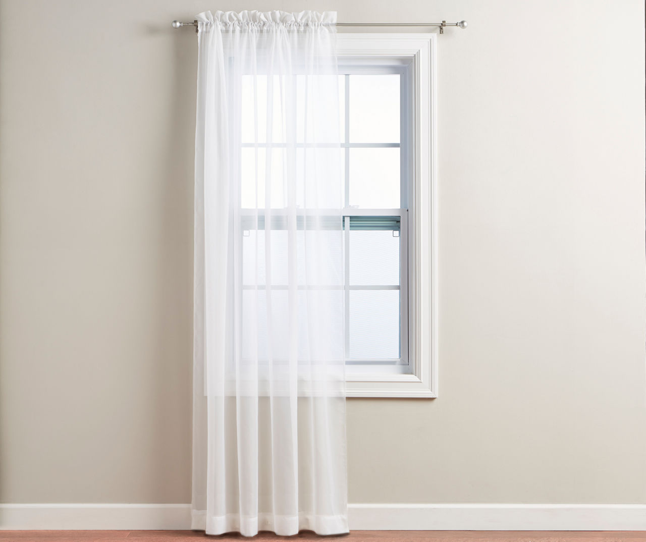 White Voile Sheer Curtain Panel, (84")