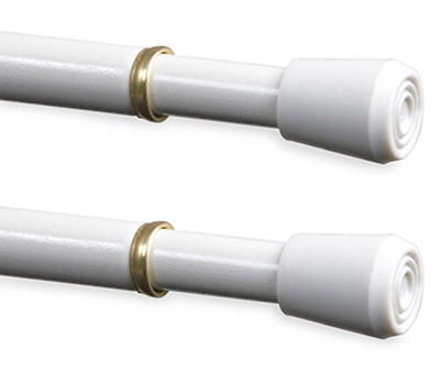 White Curtain Rods 2-Pack, (28" - 48")