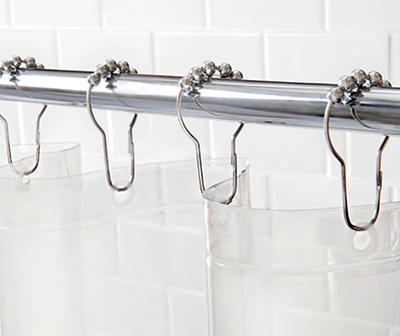 Kenney Double Shower Curtain Hooks Set of 12 Clear 