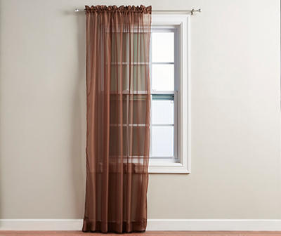 Chocolate Voile Sheer Curtain Panel, (84