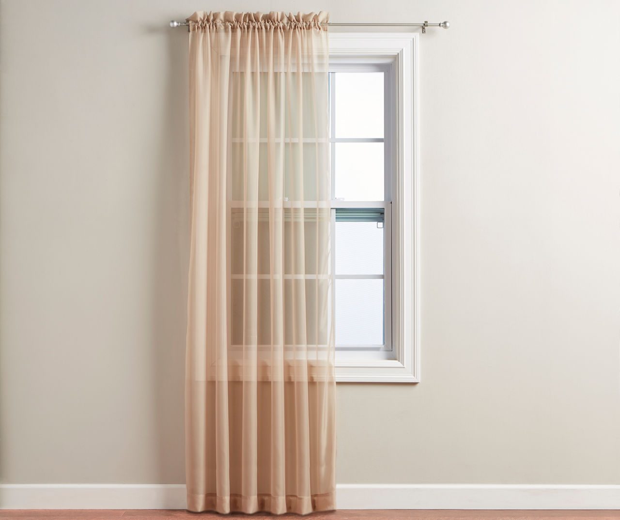 Taupe Voile Sheer Curtain Panel, (84")
