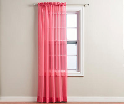 Pink Voile Sheer Curtain Panel, (84
