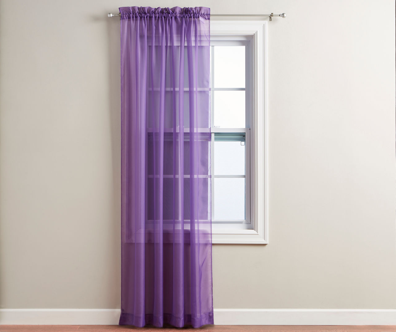 Purple Voile Sheer Curtain Panel, (84")