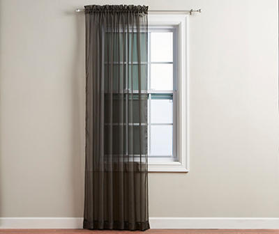 Black Voile Sheer Curtain Panel, (84