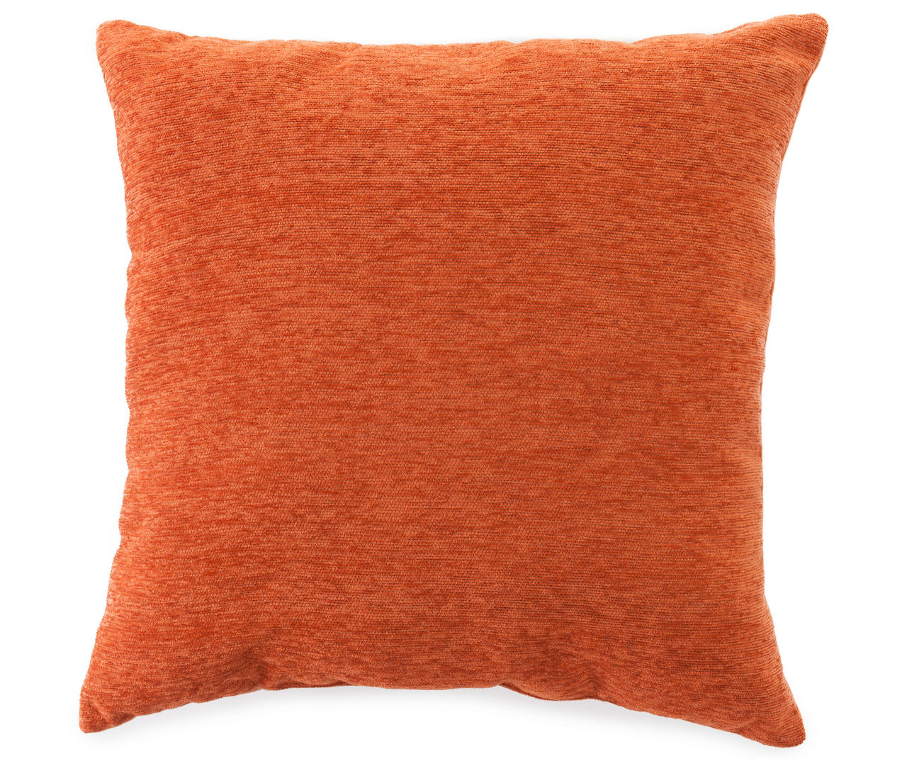 Channel Rust Orange Faux Fur Throw Pillow with Down-Alternative